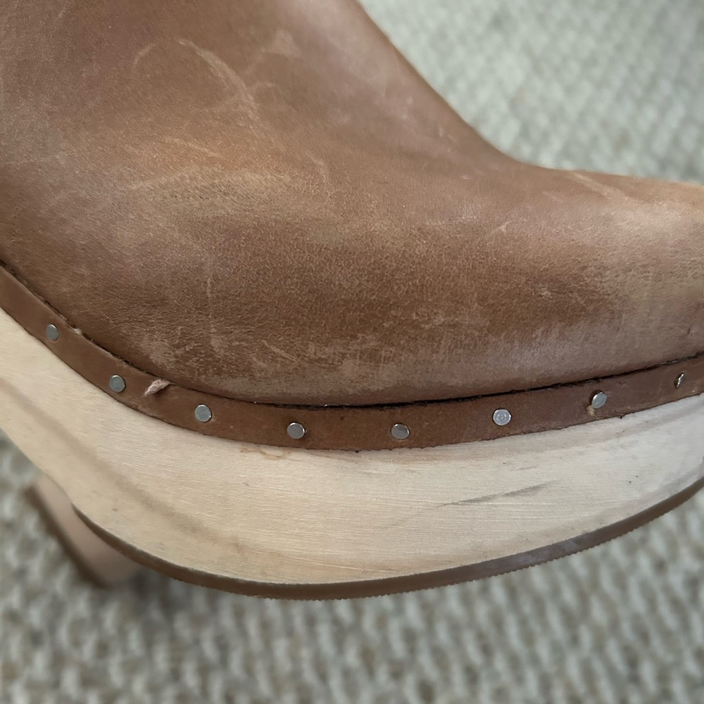 Brown Leather Clogs - image 8